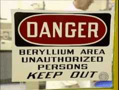 beryllium danger sign